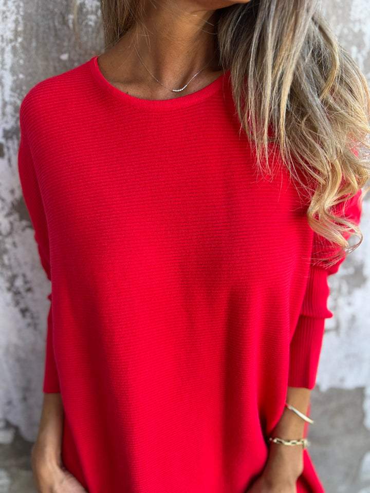 Round Neck Long Sleeve Knitted Top