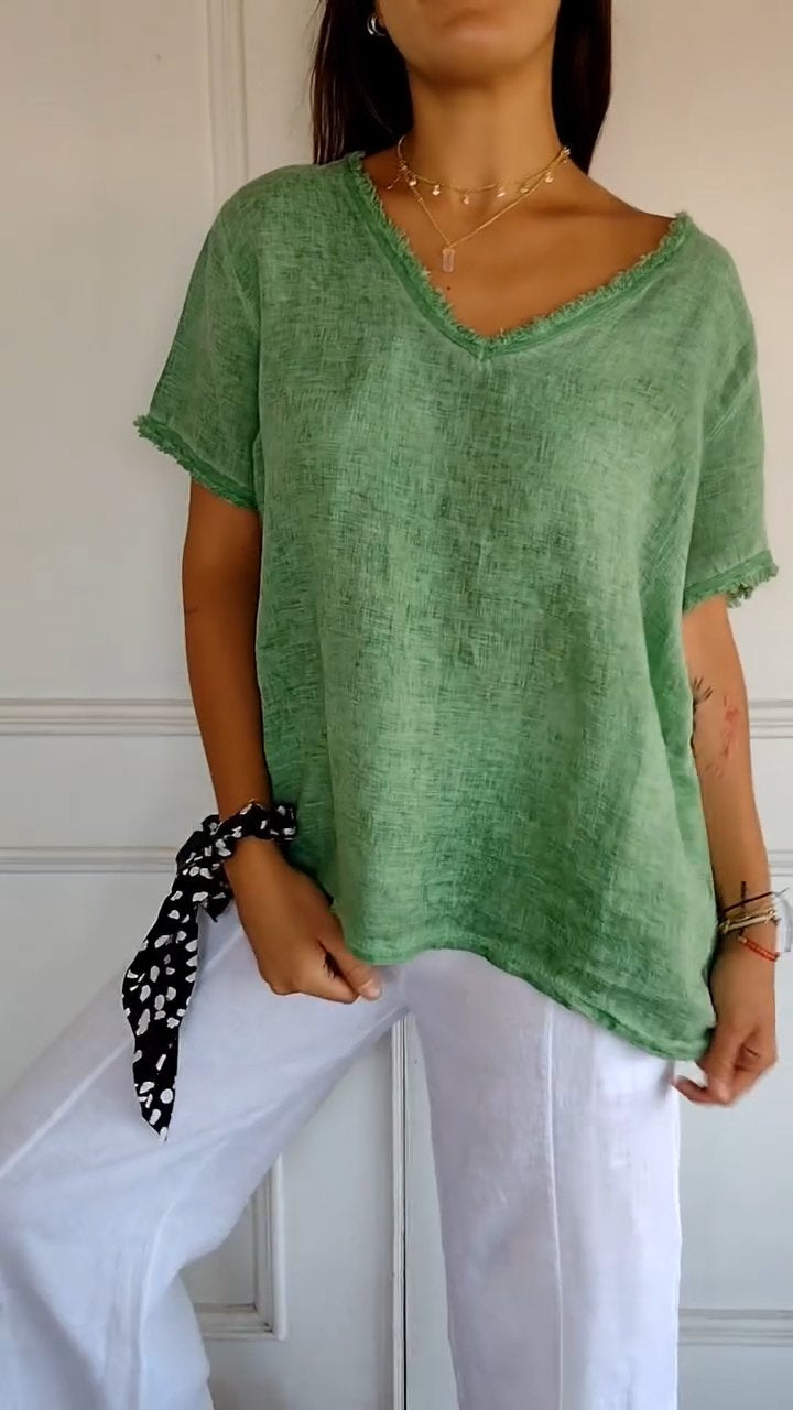 Women's V-neck Short Casual Top