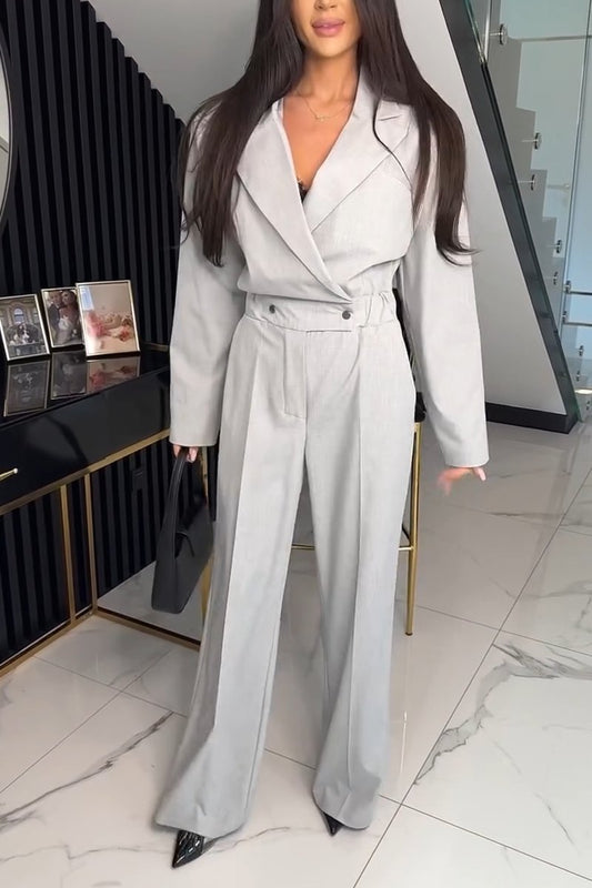 Women's Fashion Lapel Suit Jumpsuit