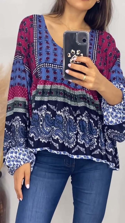 Women's Casual Print Long Sleeve Top