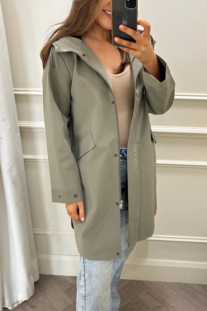 Women's solid color trench coat