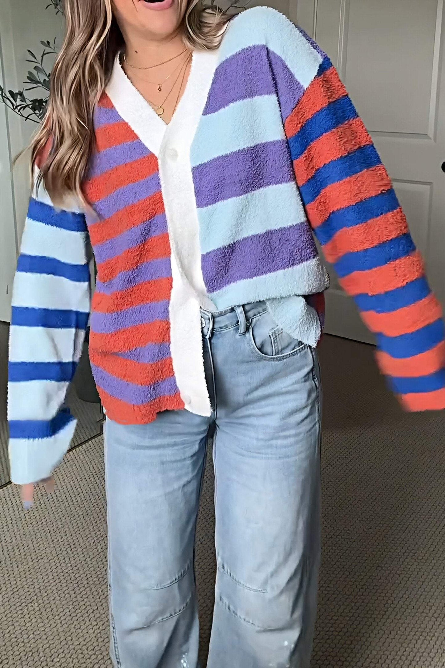 Women's Colorful Sweater Cardigan