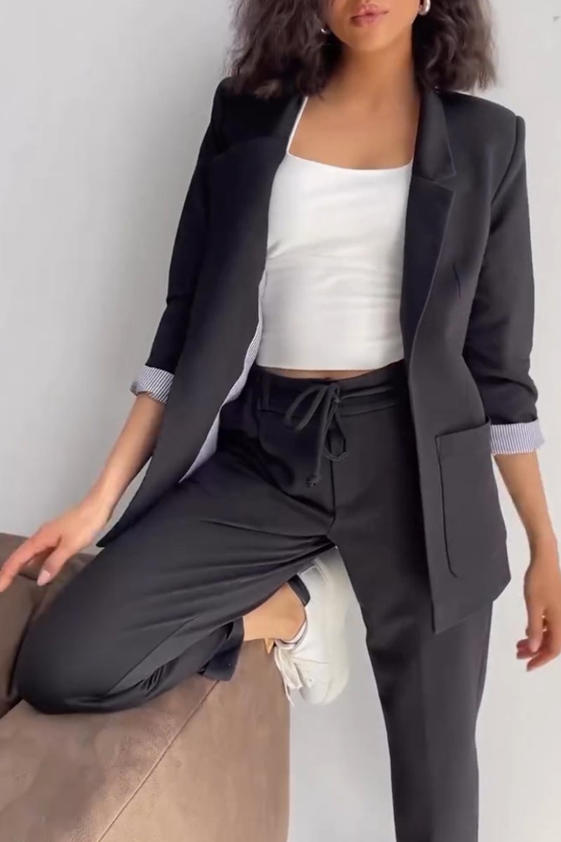 Women's Lapel Long Sleeve Casual Suit