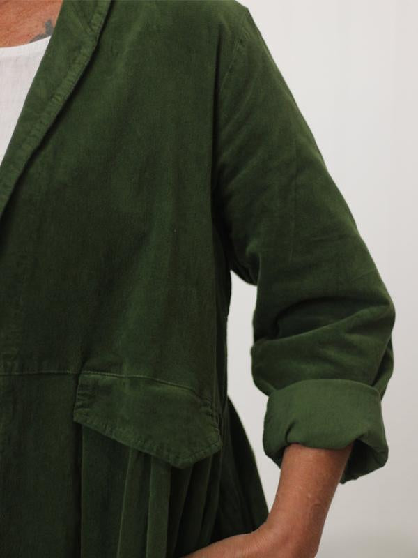 Women's Lapel Solid Color Sweater Coat