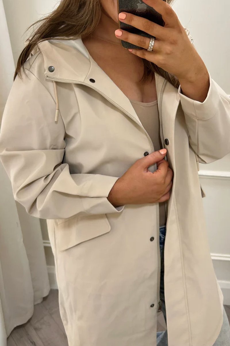 Women's solid color trench coat