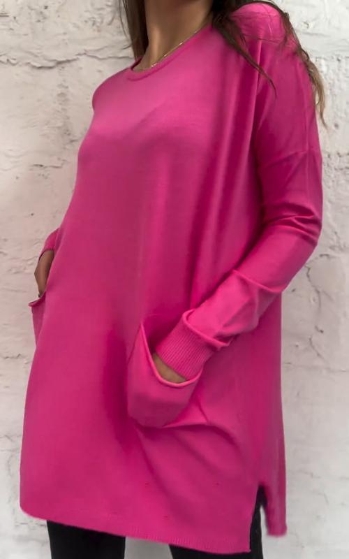 Women's Round Neck Solid Color Long Sleeve Top