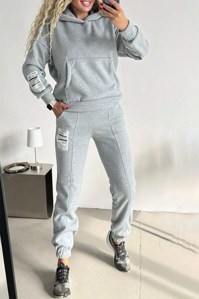 Women's Casual Hooded Long Sleeve Suit