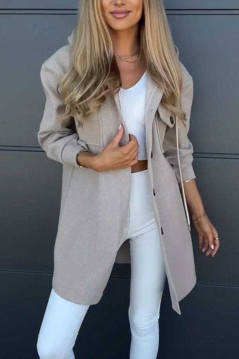 Women's Casual Hooded Single-breasted Jacket