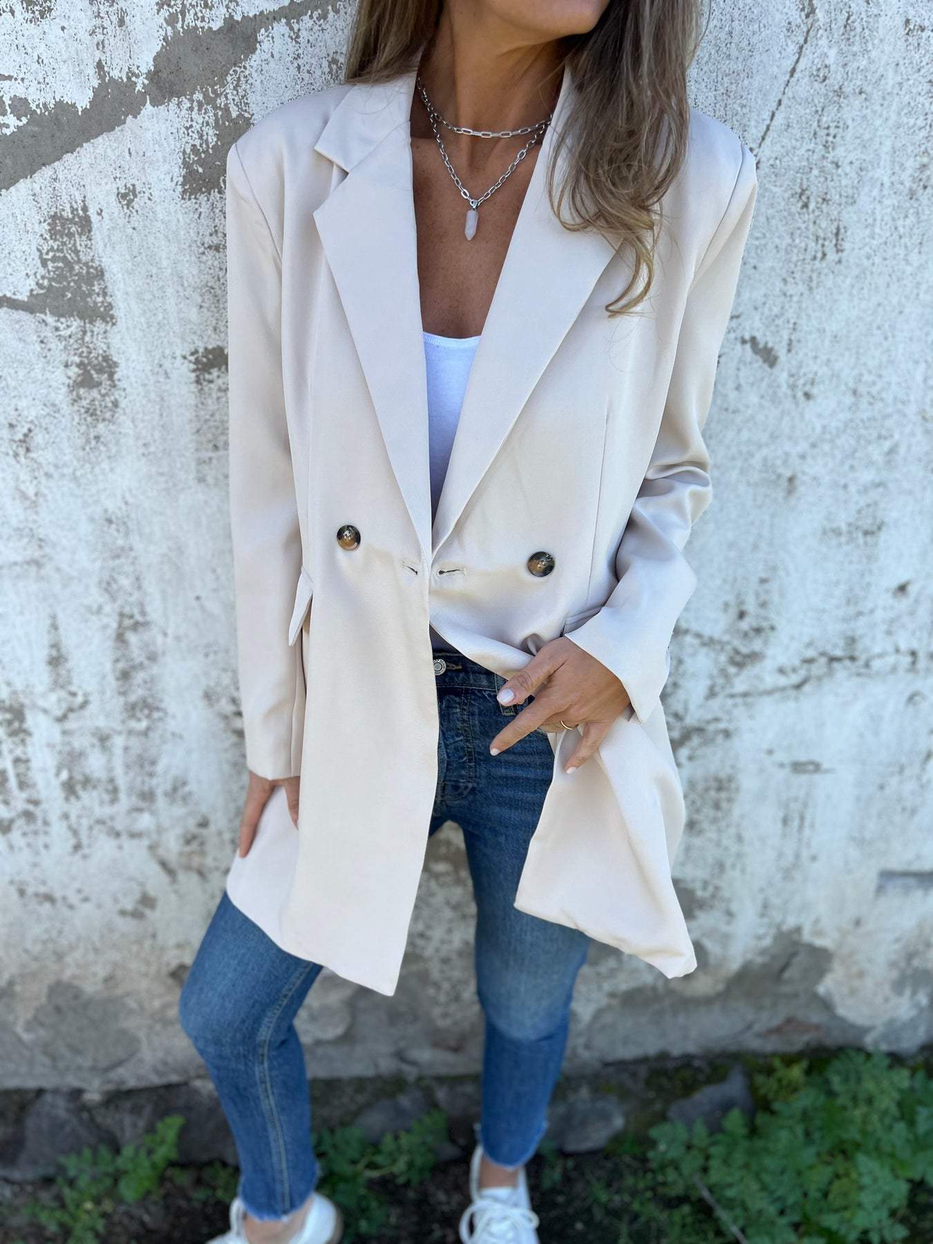 Women's Lapel Long Sleeve Casual Suit Jacket