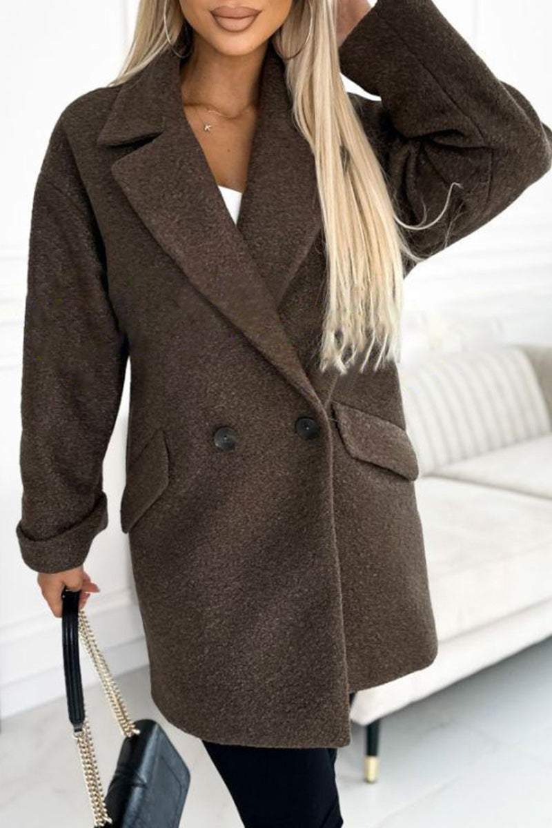 Women's Lapel Woolen Casual Coat