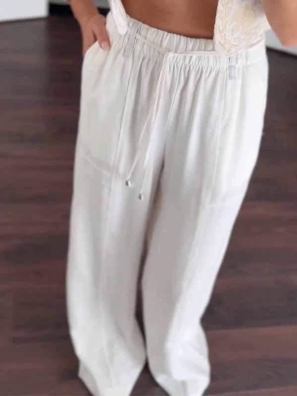 Women's Solid Color Loose Trousers