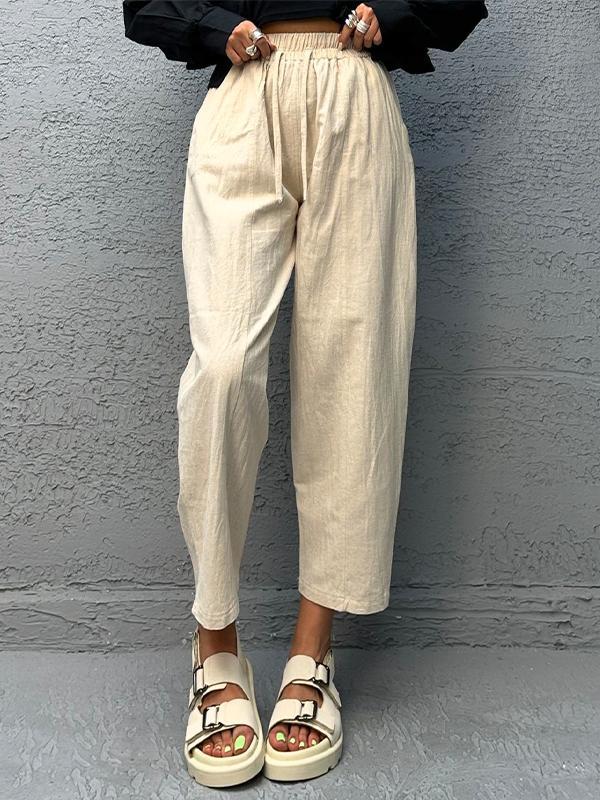 Women's Casual Solid Color Loose Trousers