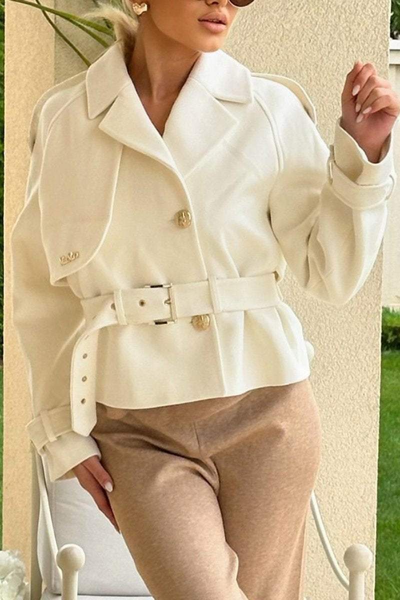 Women's Elegant Solid Color Cropped Jacket