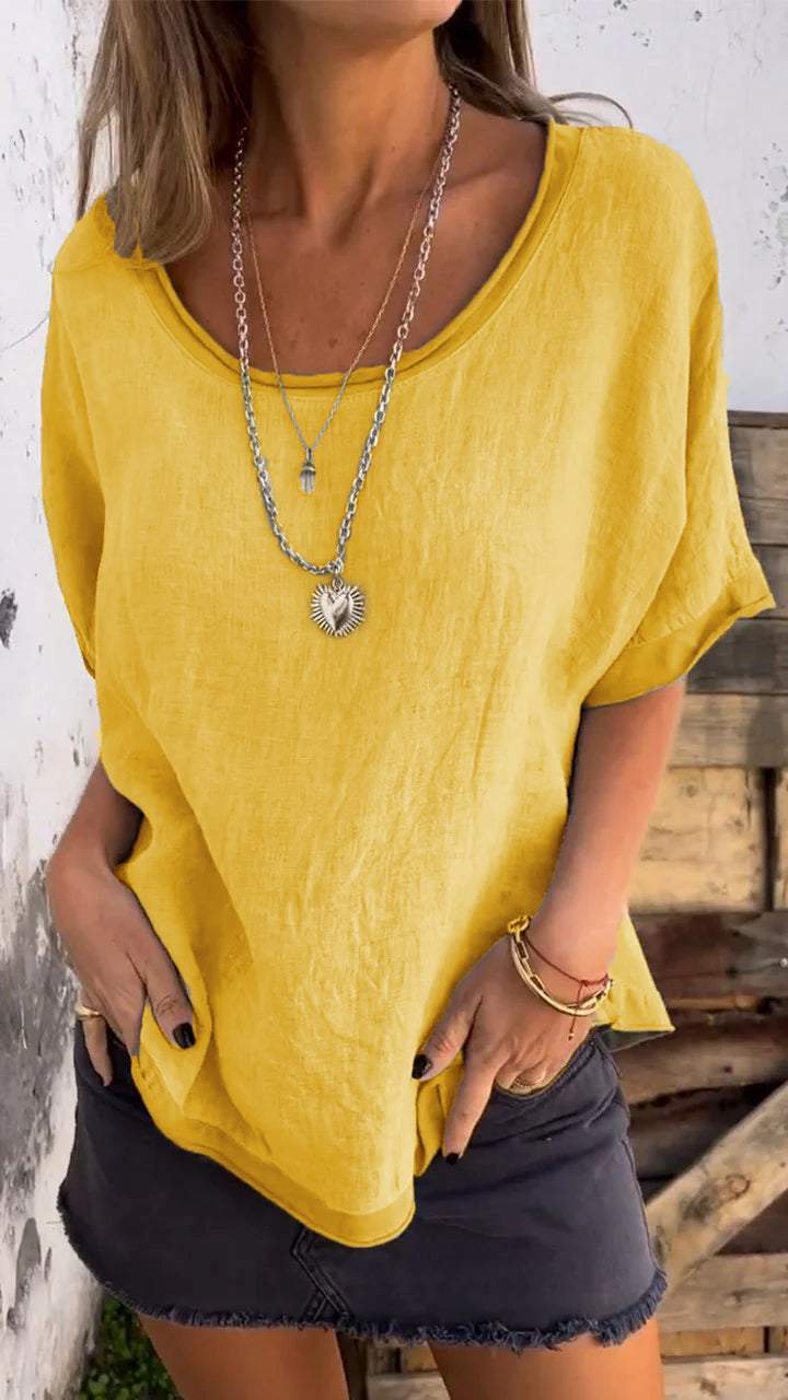 Casual Round Neck Short Sleeve Top