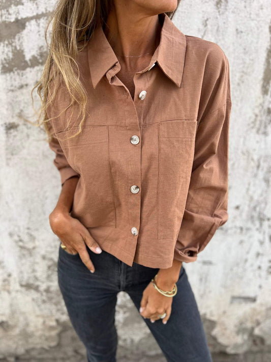 Women's Lapel Long Sleeve Casual Top