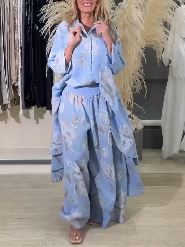 Women's Floral Print Pants Suit