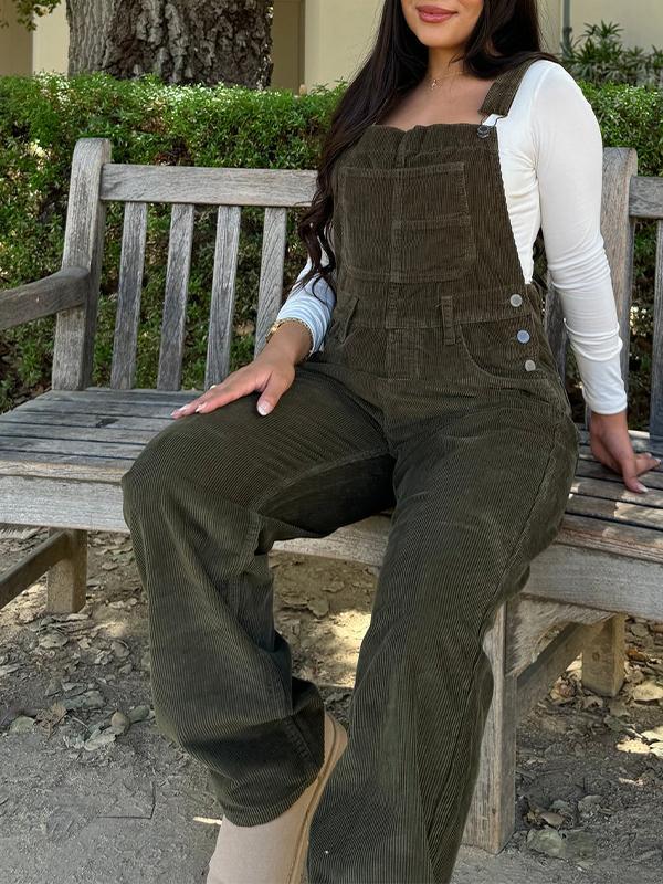 Women's Corduroy Casual Overalls