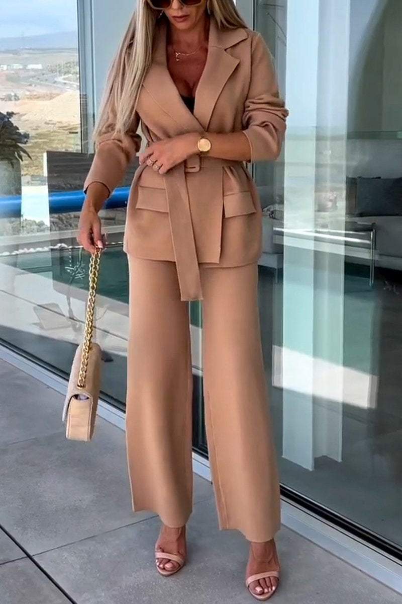 Women's Autumn/winter Binding Solid Color Lapel Suit