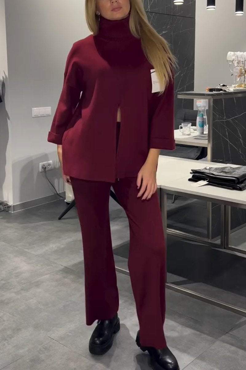 Women's Casual Solid Color Two-Piece Set