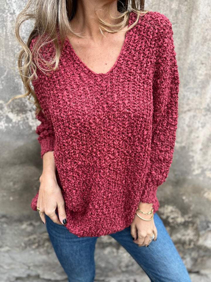 Women's Knitted Long Sleeve Casual Sweater Top