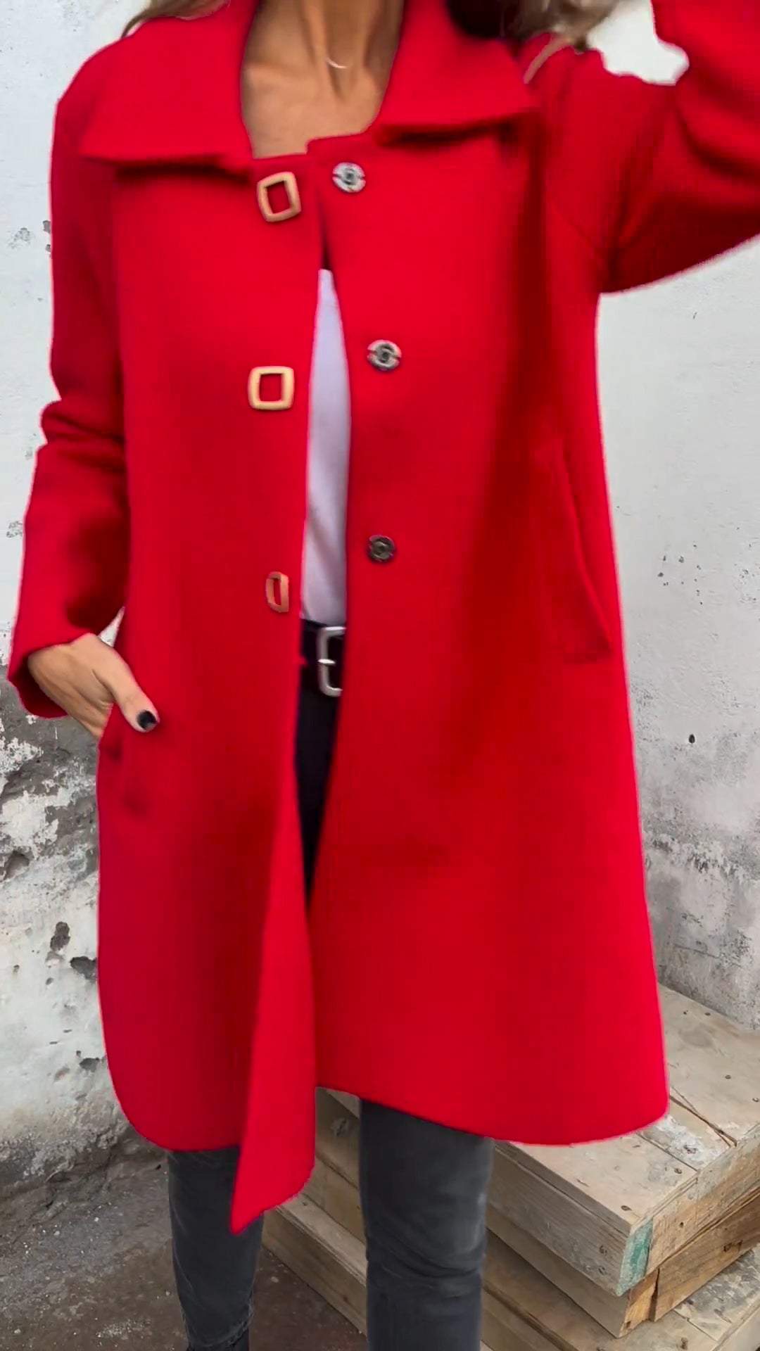 Women's Lapel Long Sleeve Casual Autumn and Winter Coat