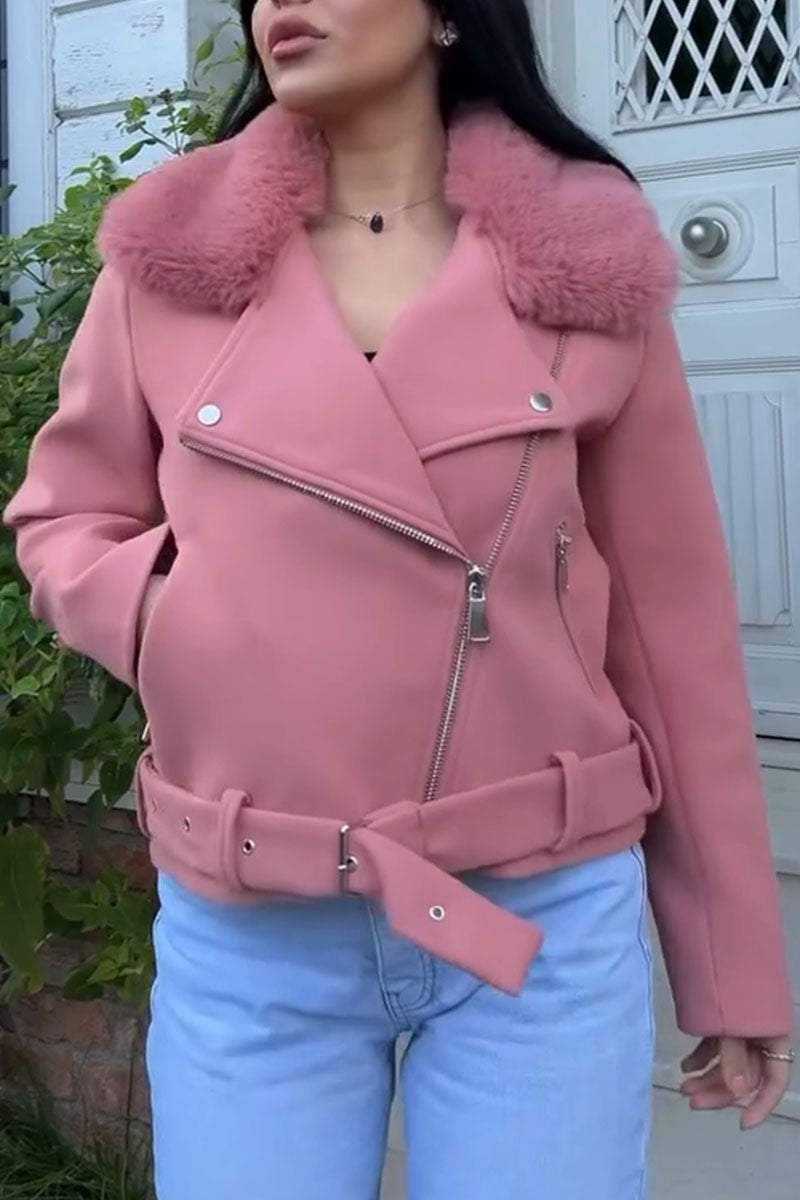 Women's Casual Plush Collar Jacket