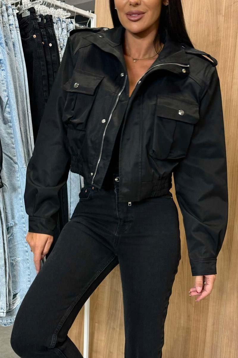 Women's Cargo Pocket Cropped Jacket