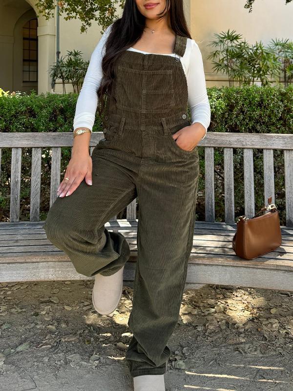 Women's Corduroy Casual Overalls