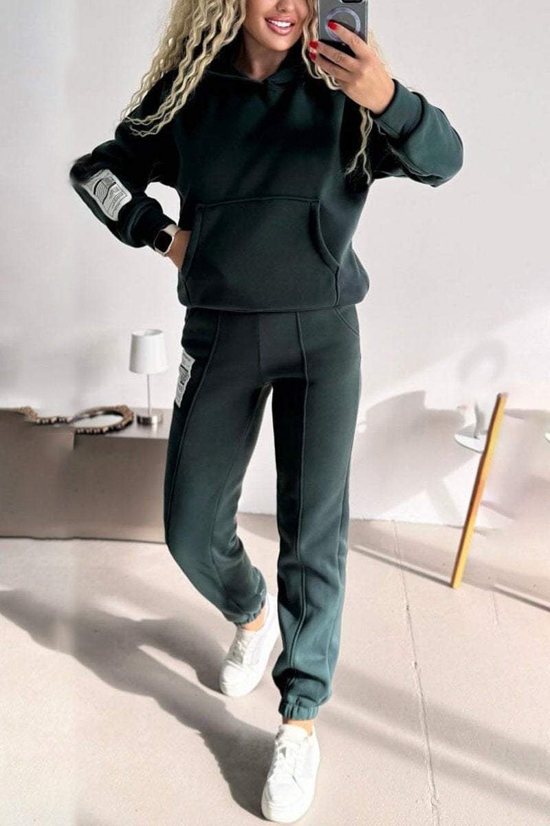 Women's Casual Hooded Long Sleeve Suit