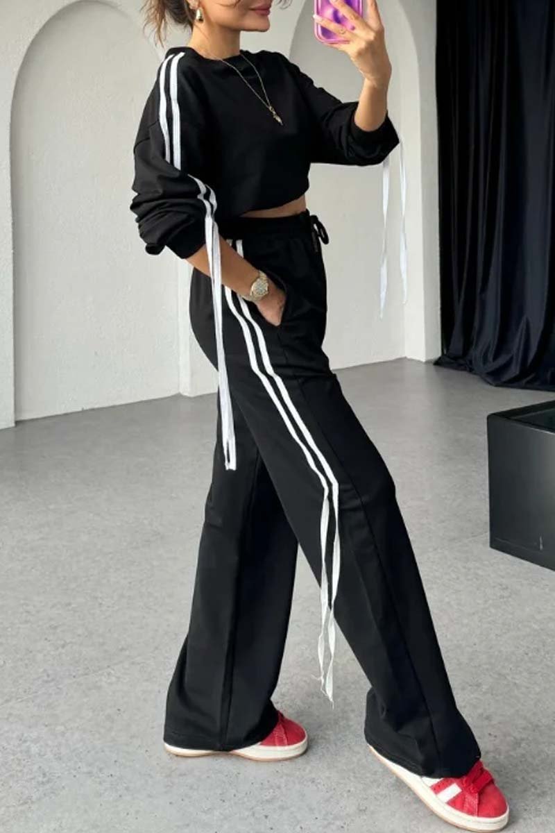 Women's Casual Side Web Tassel Track Suit