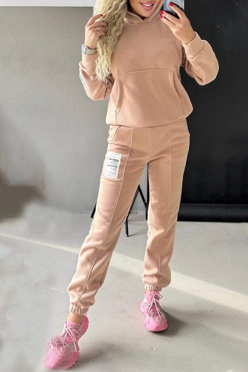 Women's Casual Hooded Long Sleeve Suit