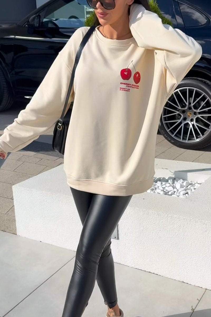 Women's Casual Round Neck Printed Sweatshirt