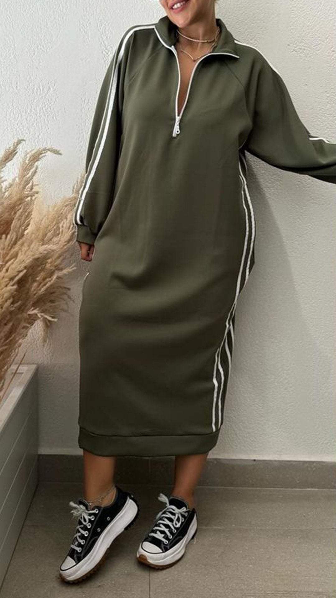 Solid Color Loose Dress for Women