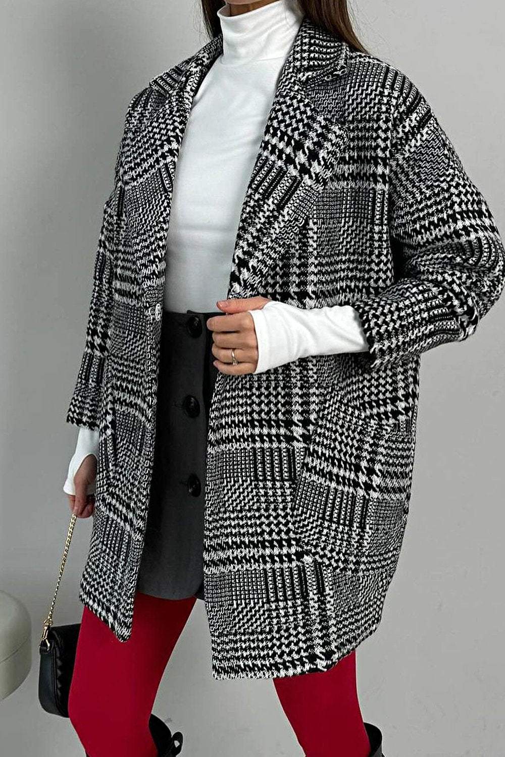 Women's Plaid Pattern Loose Casual Jacket