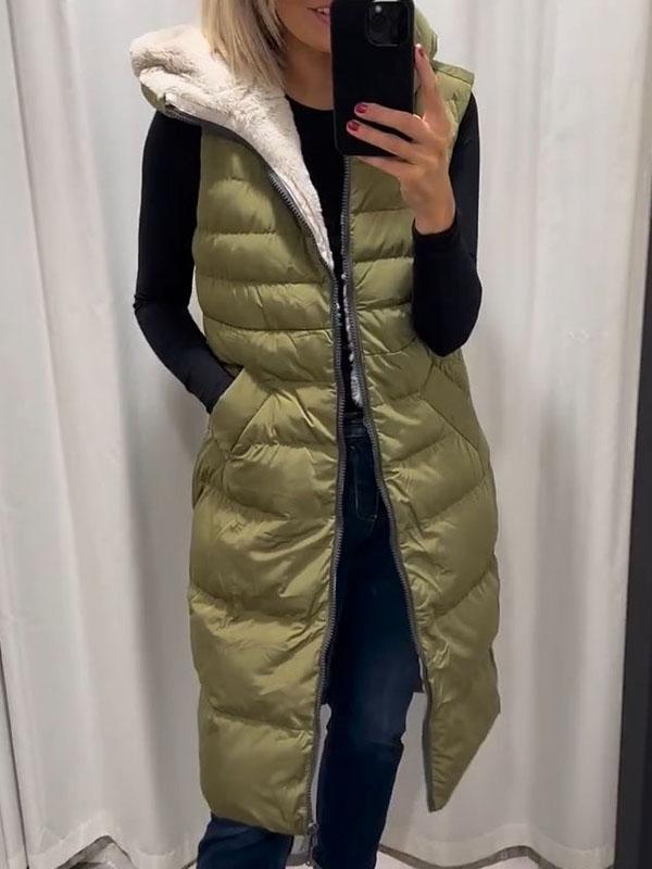 Women's Hooded Plush Vest