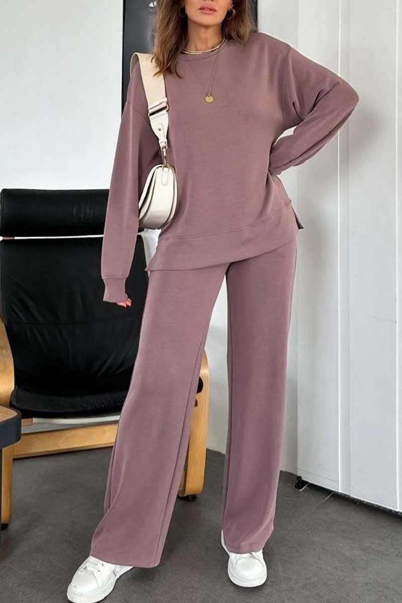 Women's Casual Solid Color Drawstring Pants Suit