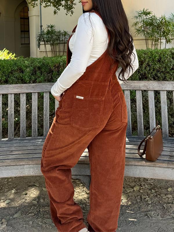 Women's Corduroy Casual Overalls