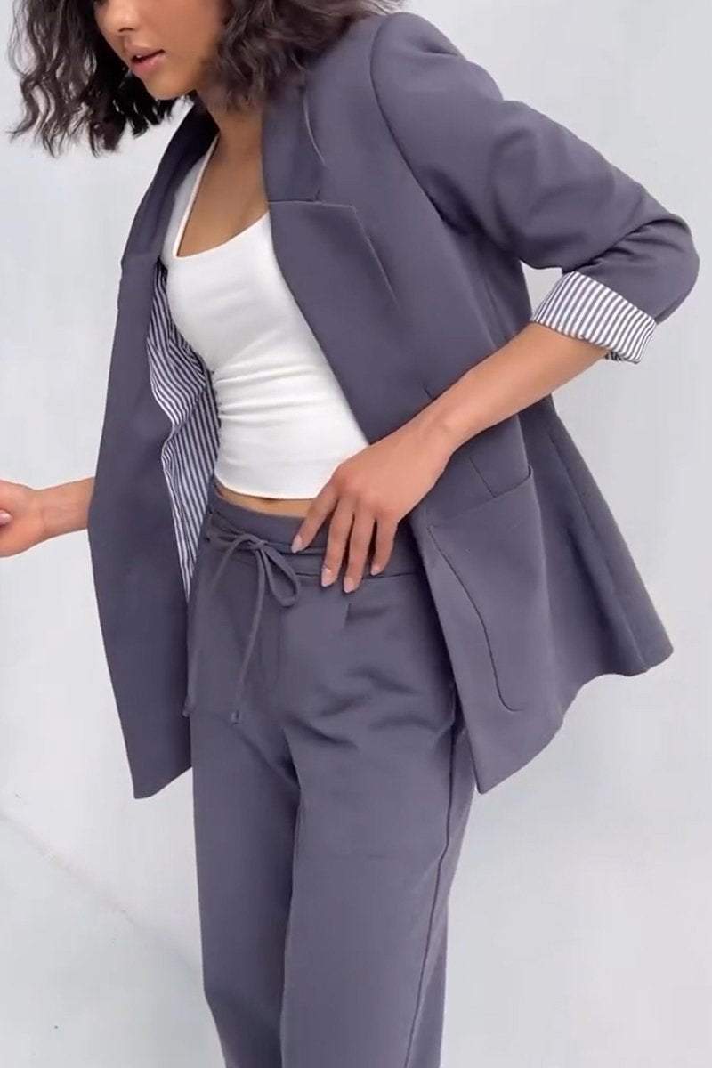 Women's Lapel Long Sleeve Casual Suit