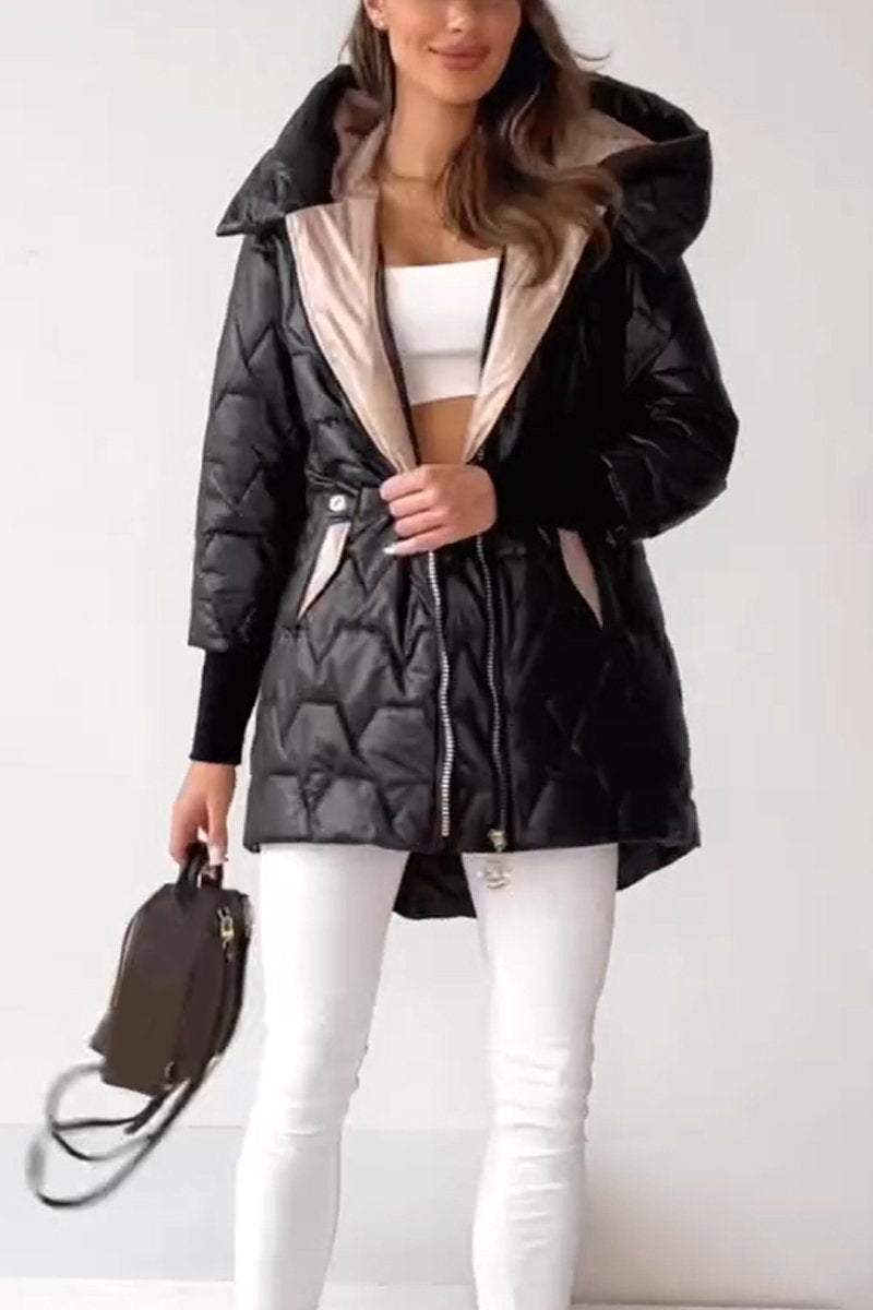 Women's Casual Hooded Zippered Thick Coat