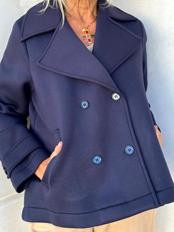 Women's Winter Multi-colored Lapel Warm Simple Coat