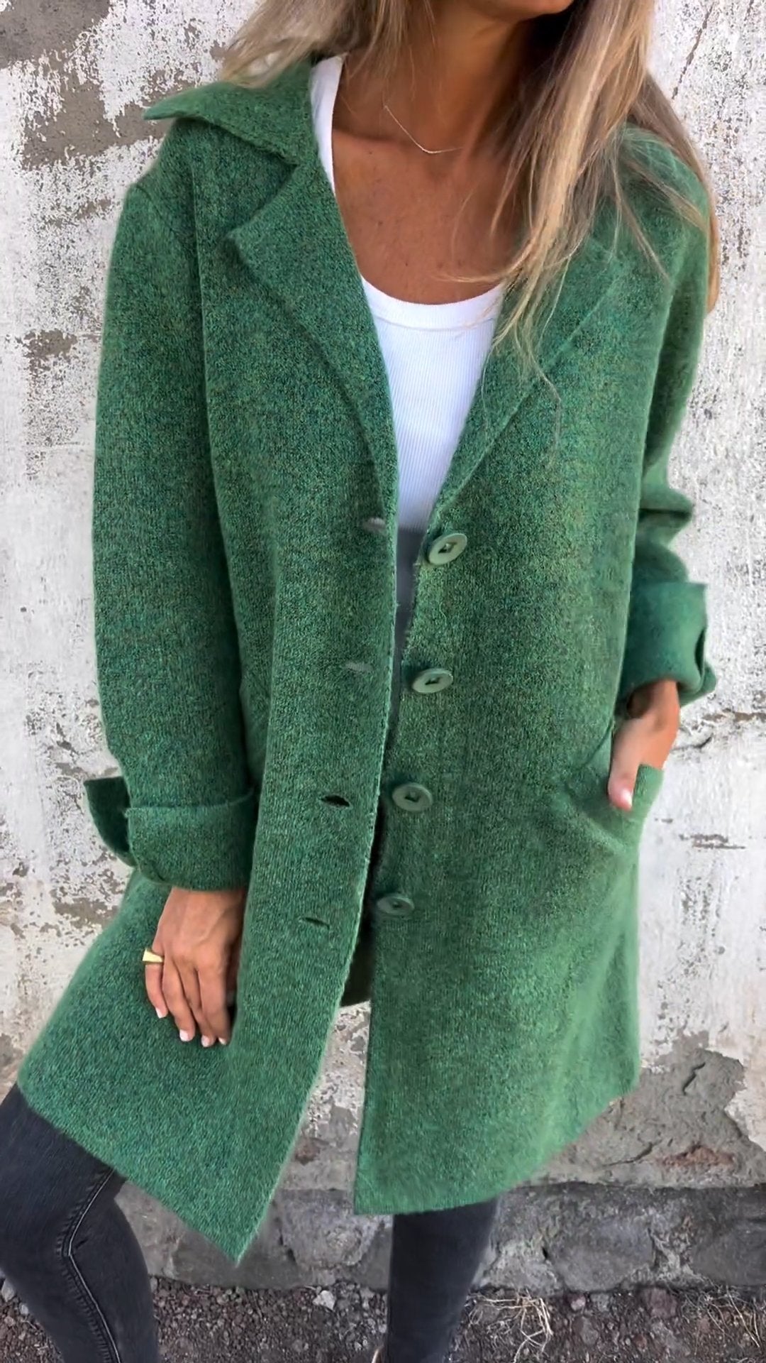 Casual Lapel Single-breasted Long Coat