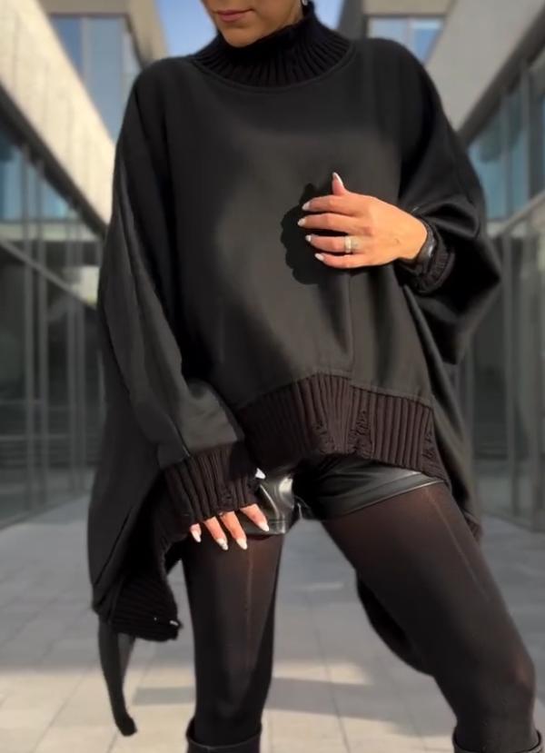 Women's Round Neck Bat Sleeve Long Sleeve Casual Sweatshirt