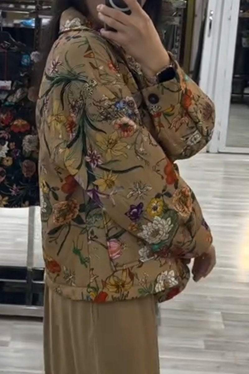 Women's Casual Floral Print Jacket