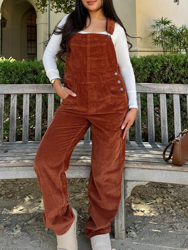 Women's Corduroy Casual Overalls