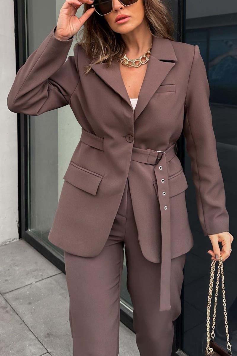 Women's Fashion Suit Waist Belt Buckle Solid Color Suit