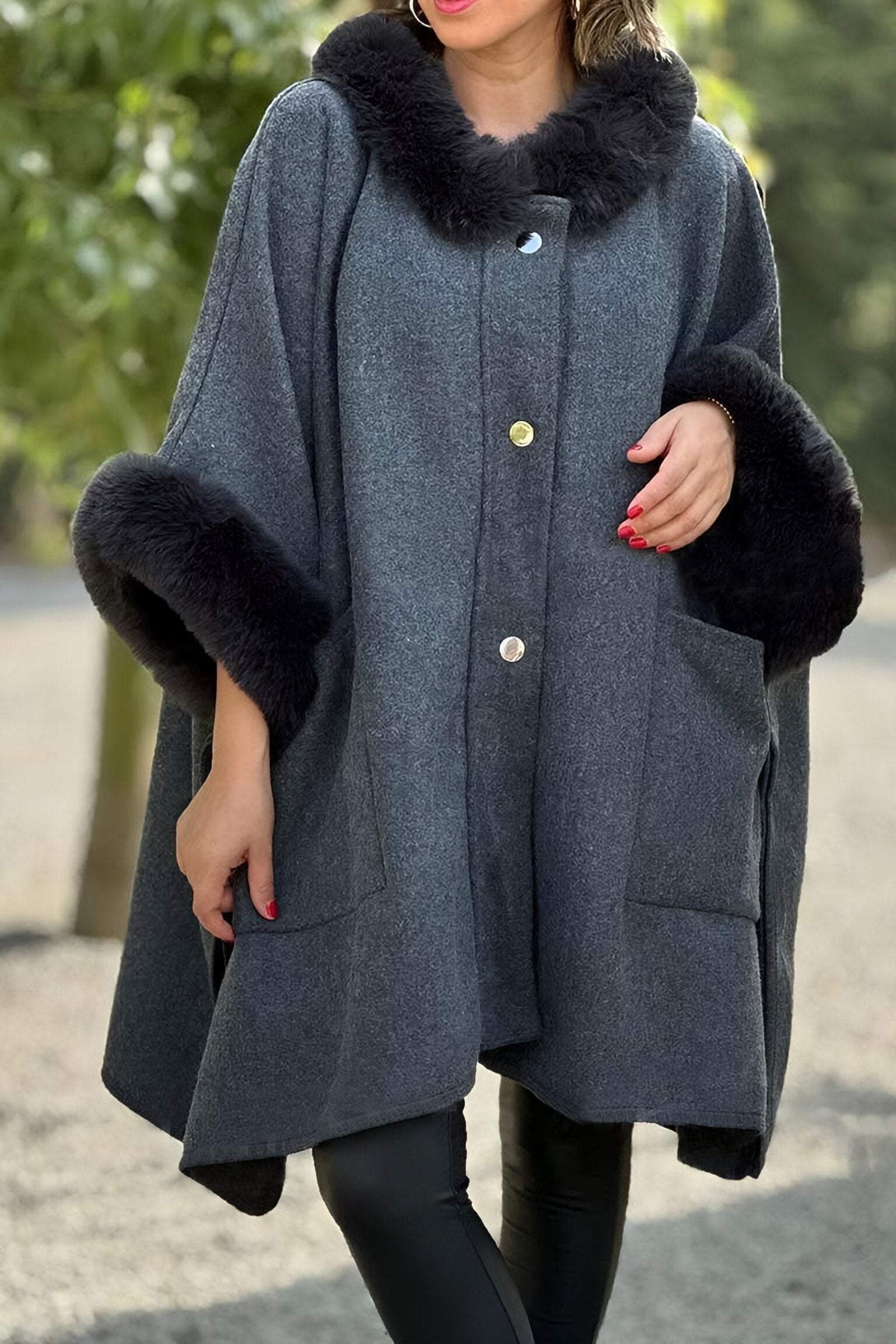 Women's Elegant Cuffs Terry Loose Coat