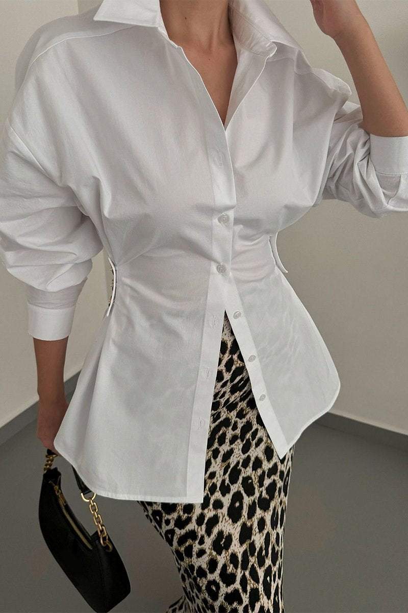 Women's Casual Lapel Waist Shirt