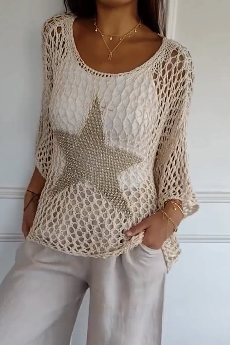 Knitted star top