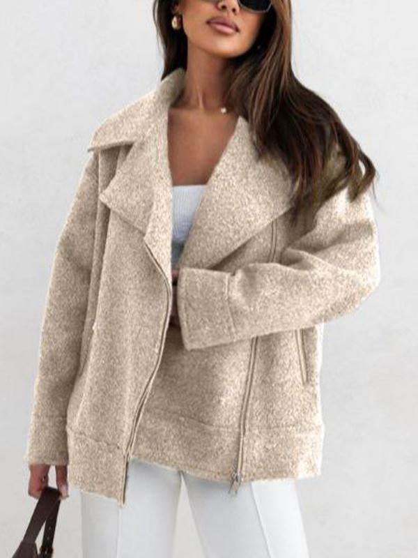 Women's Casual Lapel Solid Color Sweater