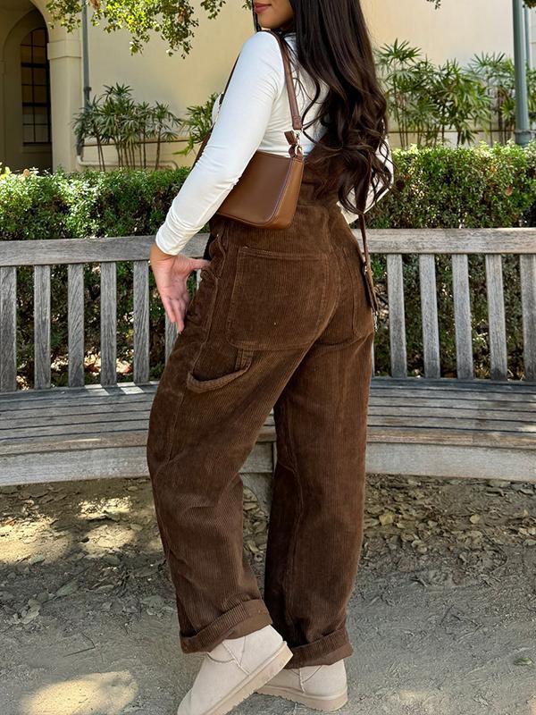 Women's Corduroy Casual Overalls